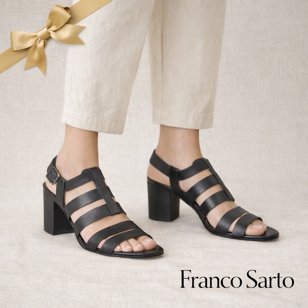 Franco Sarto Black Strappyl Sandals Size 9